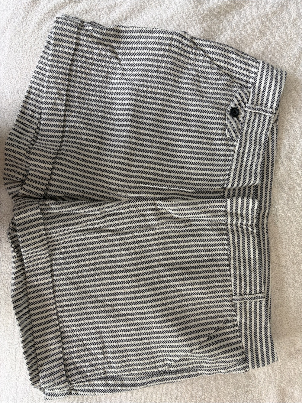 INC International Concepts Black & White Herringbone Flat Front Shorts
